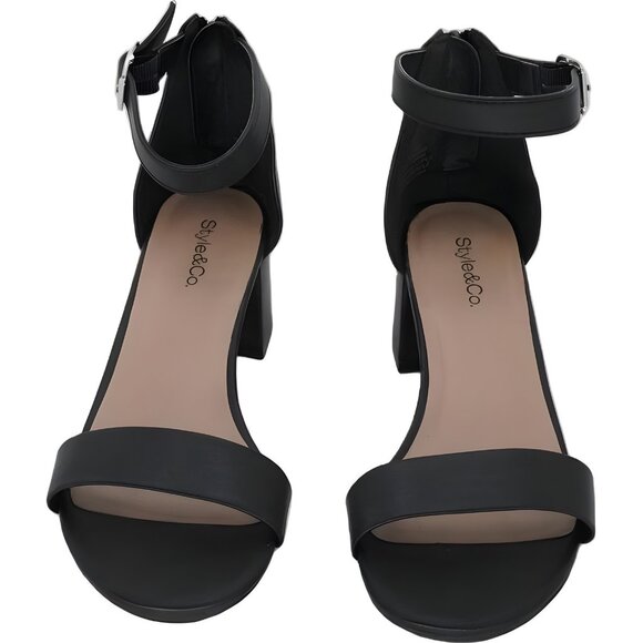 Style & Co Women's Ankle-Strap Block Heels Black Size 6.5M - Picture 5 of 6